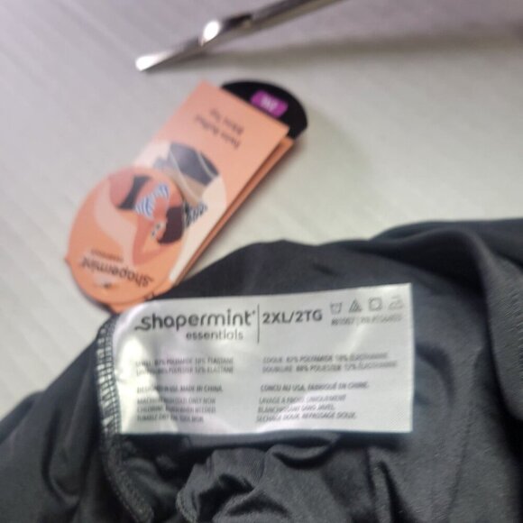 Shapermint Essentials Black Swim Ruffle Bikini Top Swimwear #81007 Size 2XL - Picture 4 of 5